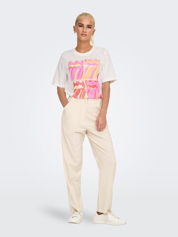 ONLY - Camisa 'ONLROLLING STONES' em branco
