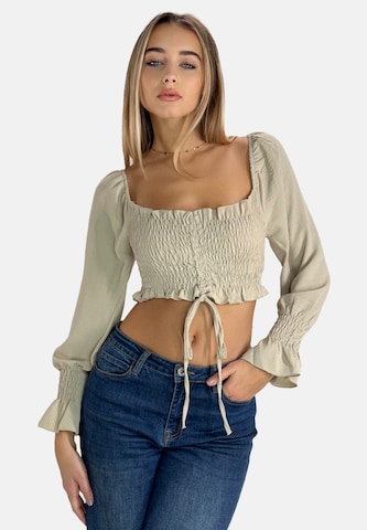 Chemisier Elara en beige : devant