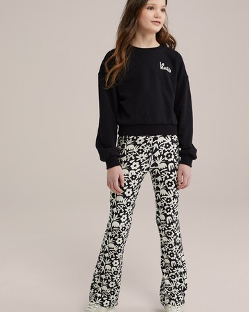 WE Fashion Расклешенный Штаны в Черный