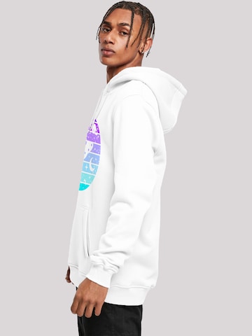 Sweat-shirt 'Retro Alien Weltraum Sonnenuntergang' F4NT4STIC en blanc