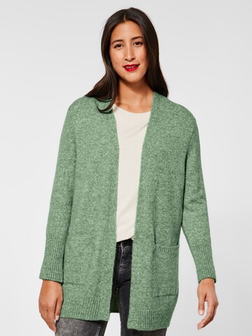 STREET ONE Knit cardigan in Green: front