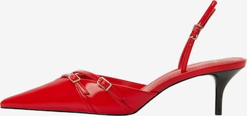 MANGO Slingback pumps 'Tira' i röd: framsida