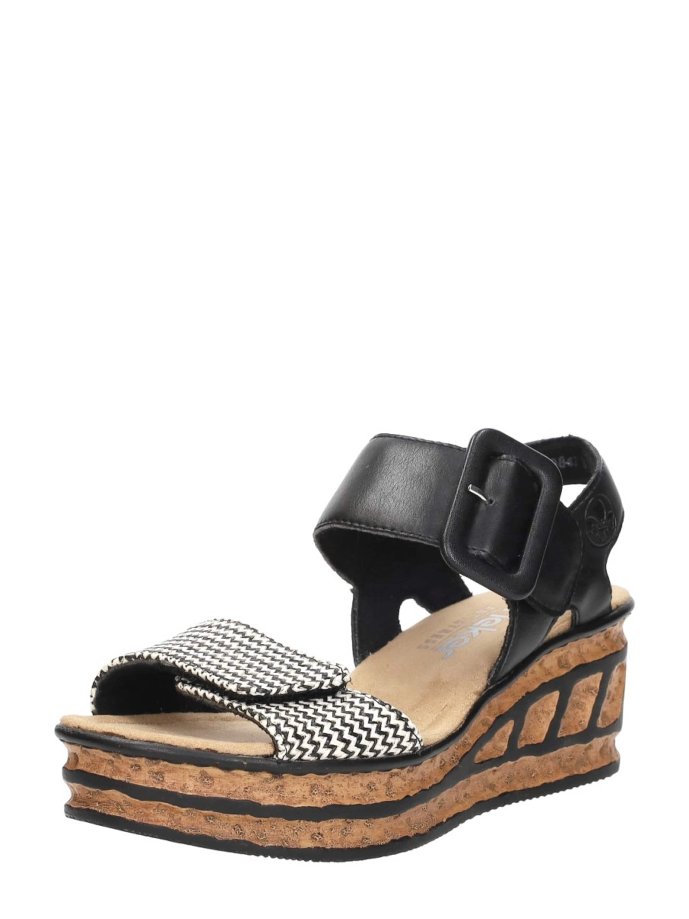 Rieker Sandal 'Sandalen Plat' in Black: front