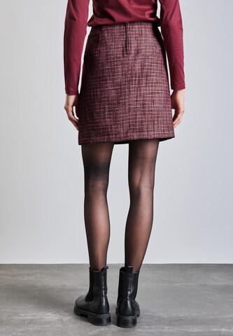 STREET ONE Gemusterter Bouclé-Rock in Rot