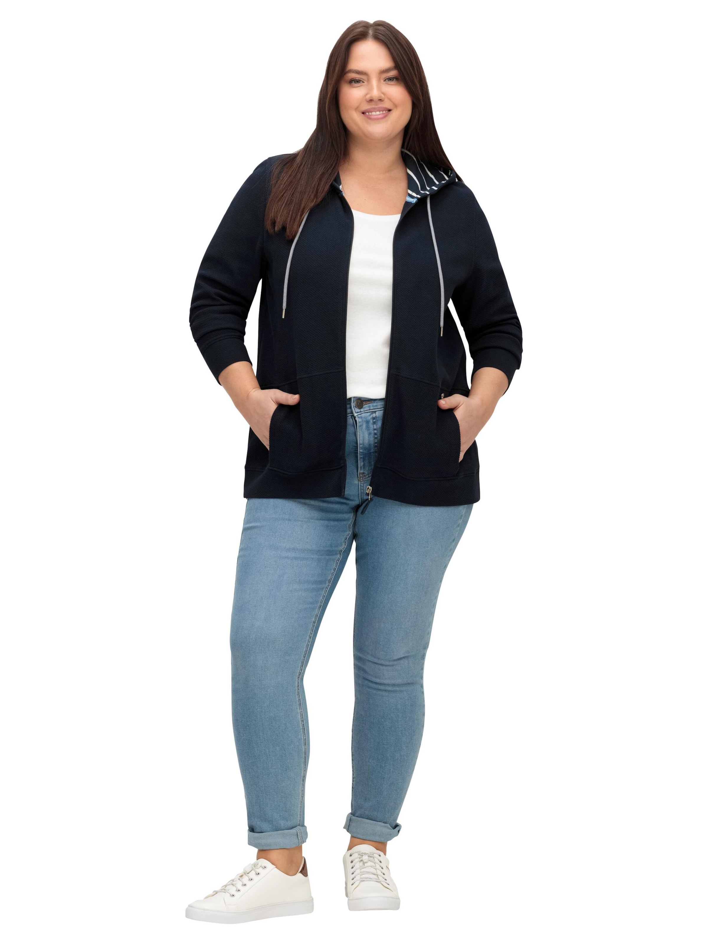 SHEEGO - Sudadera con cremallera en azul