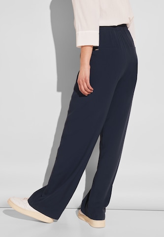 STREET ONE Regular Pleat-Front Pants in Blue