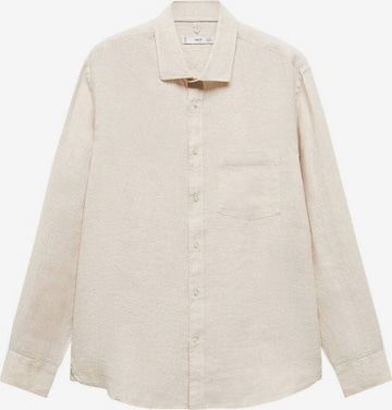 MANGO MAN Regular fit Button Up Shirt 'avispa' in Beige: front