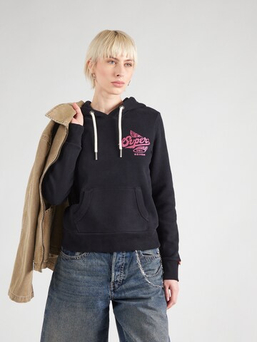 Sweat-shirt Superdry en noir : devant