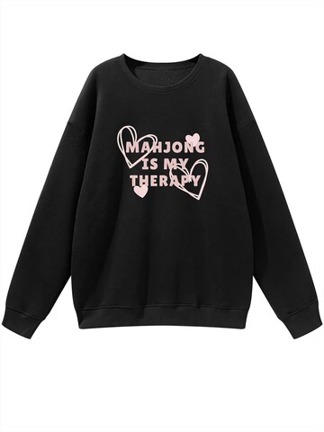 GORHEY - Sudadera 'Women's Crew Neck Sweatshirt with Sweet Love Print, Loose Long Sleeve Fleece Pullover' en negro