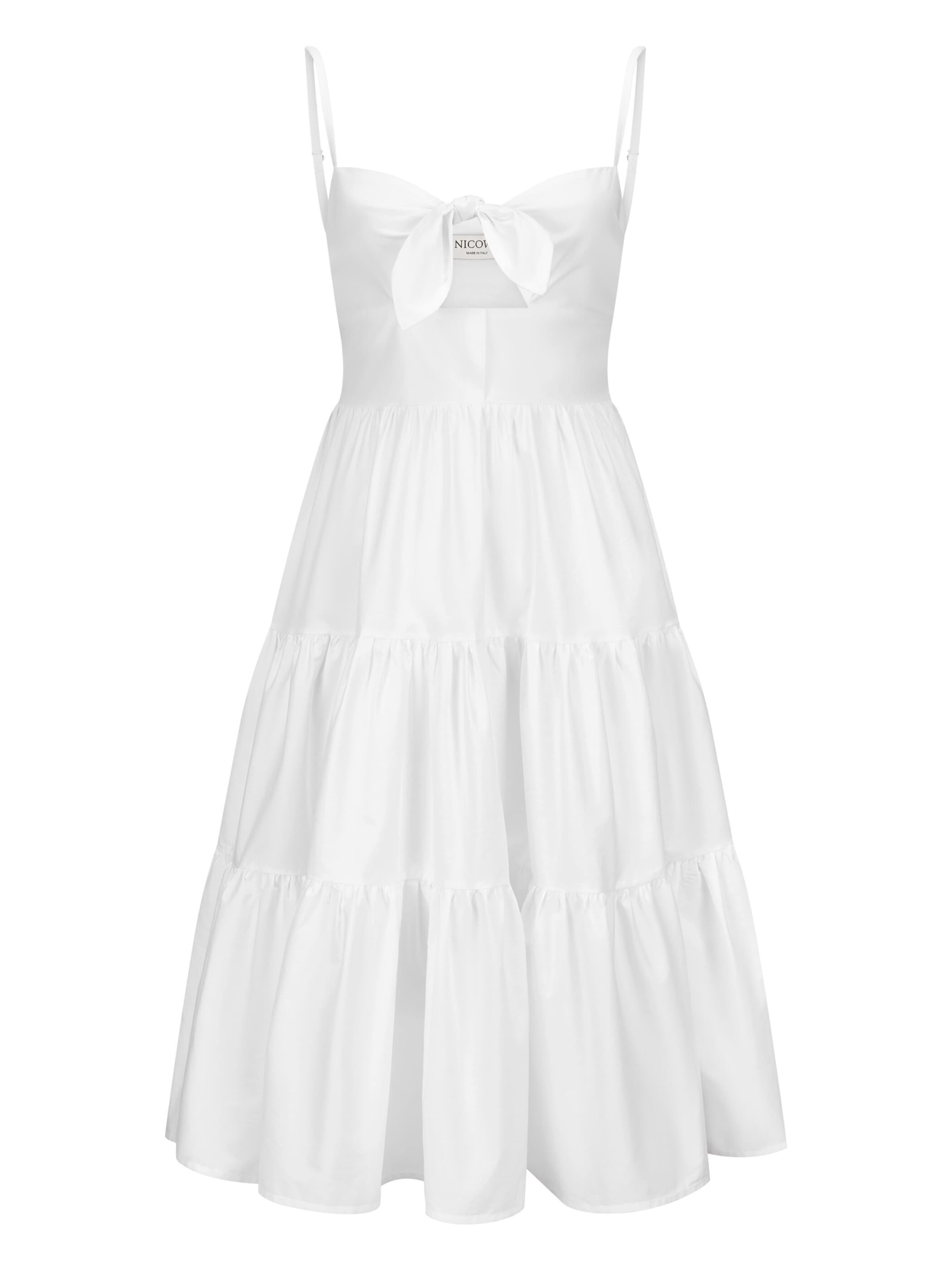 Nicowa Midikleid NARIWA in Weiß: Vorderseite