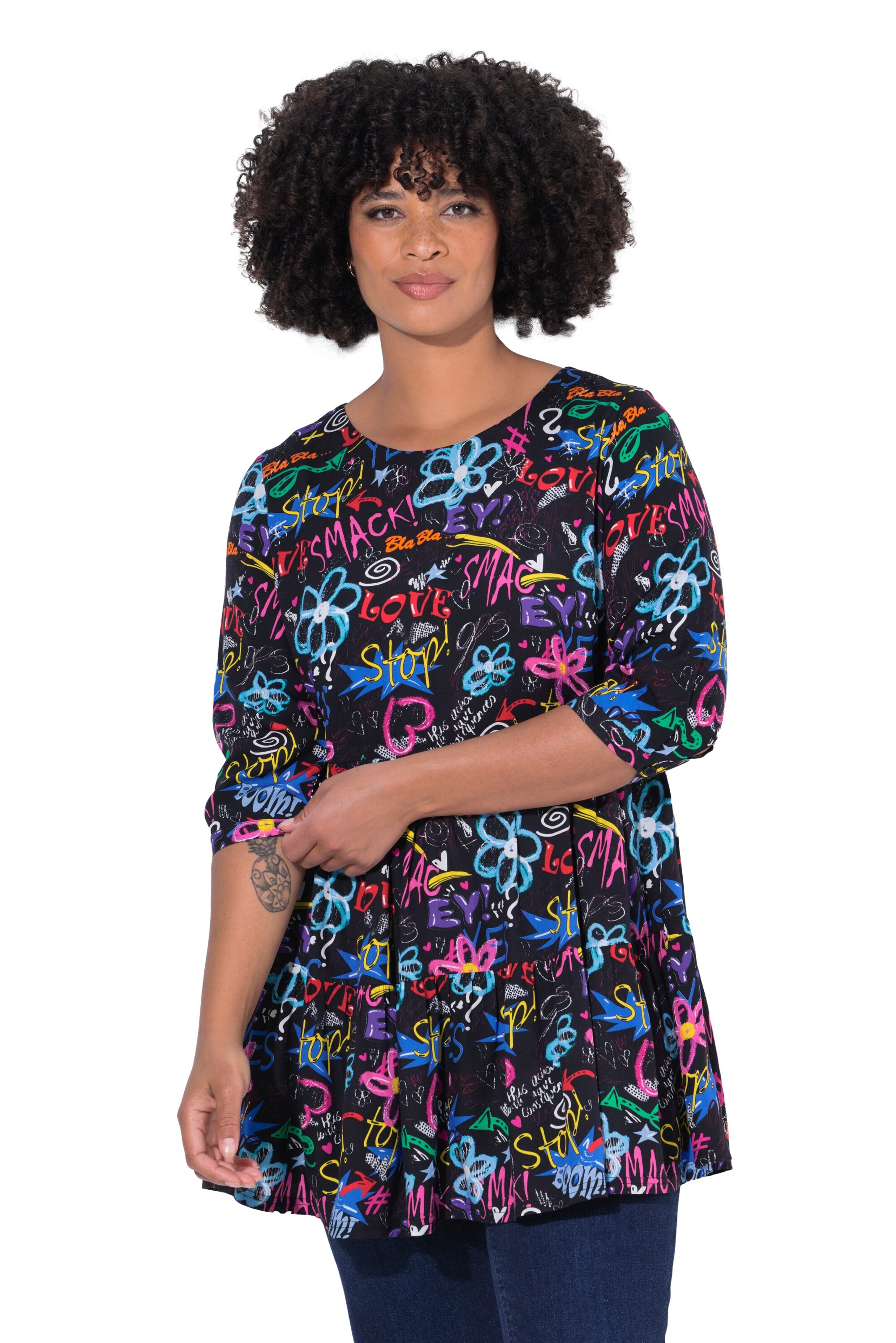 Angel of Style Tunic in Black: front