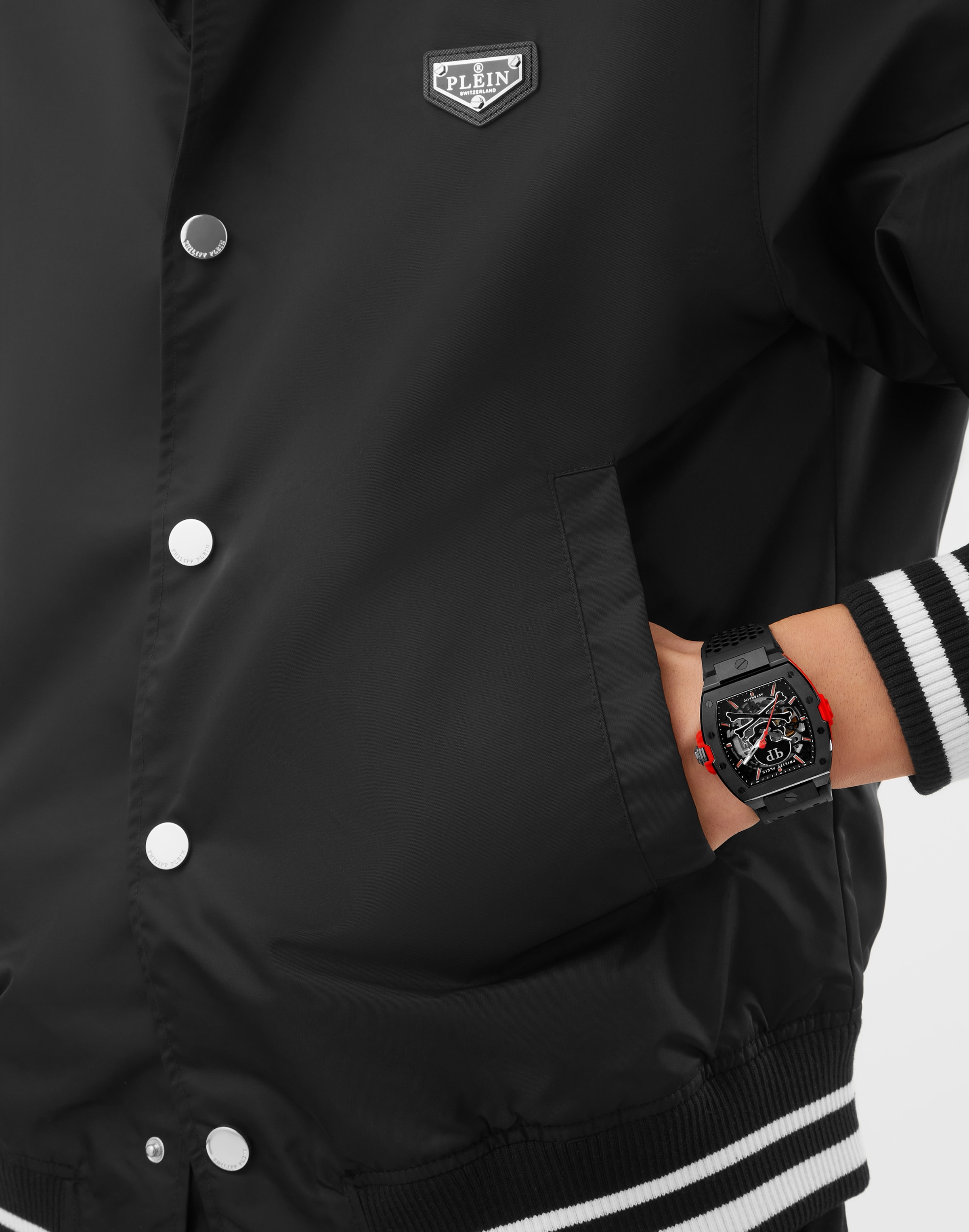 Montre à affichage analogique 'THE SKELETON' Philipp Plein Watches en noir : devant