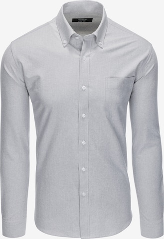 Ombre Slim fit Button Up Shirt 'SHOS-0108' in Grey: front
