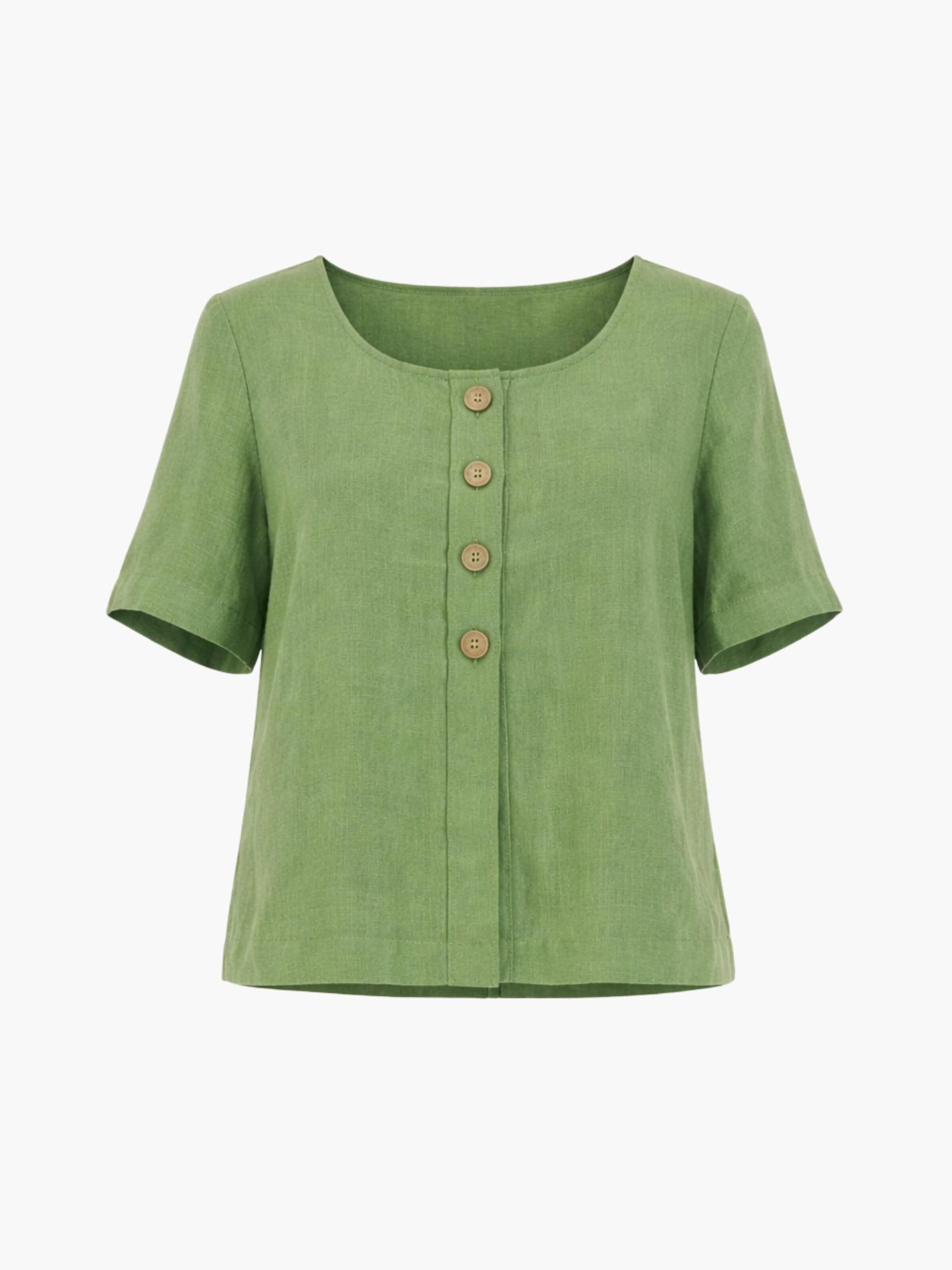 Top 'Maeve' di AmourLinen in verde: frontale