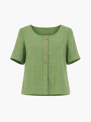 AmourLinen Top 'Maeve' in Groen: voorkant