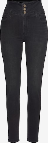 LASCANA Skinny Jeans in Black: front