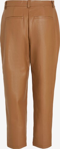 VILA Regular Pleated Pants 'Dagmar' in Brown