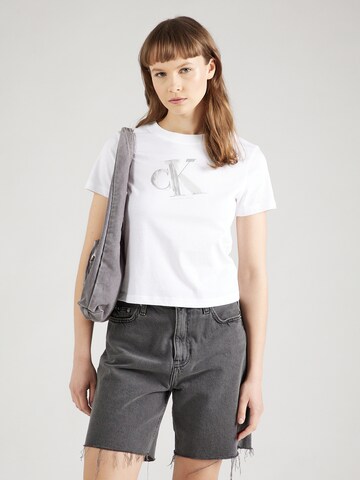 T-shirt Calvin Klein Jeans en blanc : devant