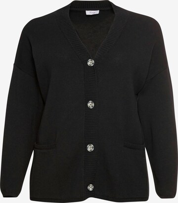 SHEEGO Knit Cardigan in Black: front