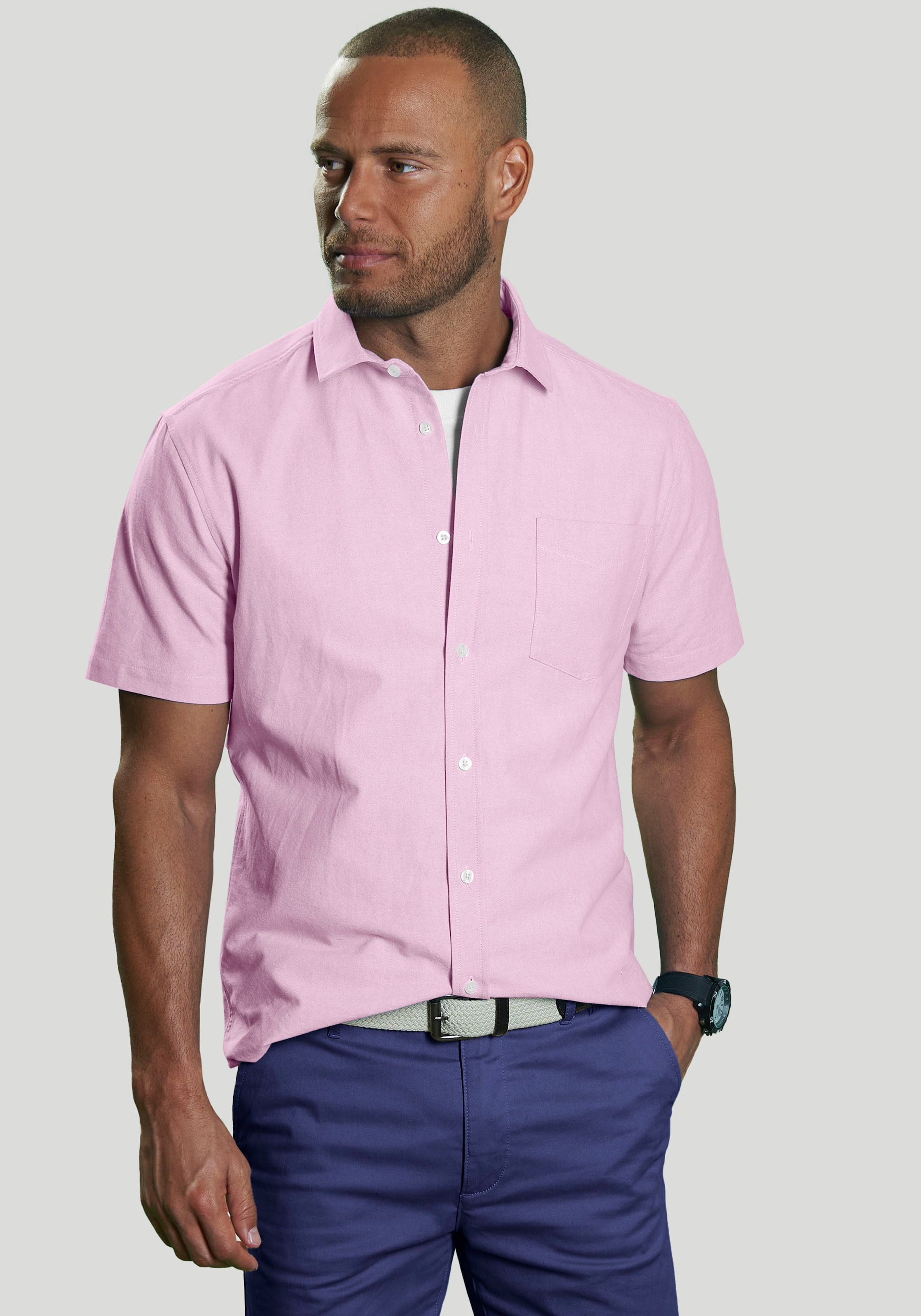 H.I.S - Ajuste regular Camisa en rosa: frente