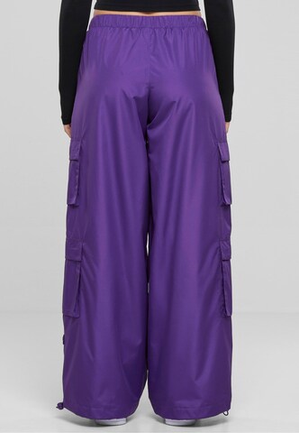 Urban Classics Wide leg Cargo Pants in Purple