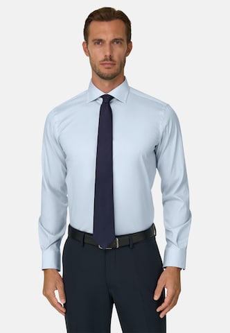 Fit confort Chemise Boggi Milano en bleu : devant