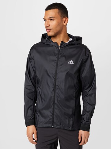 ADIDAS PERFORMANCE Sportjacke 'Run Icons 3 Bar Logo' in Schwarz: predná strana