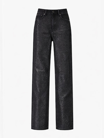 IT'S BASIC Regular Jeans 'EMMA Straight High Rise' in Zwart: voorkant