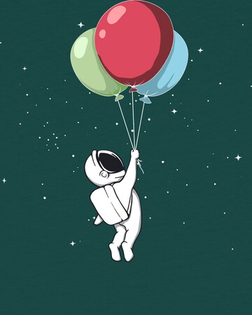 watabout.kids Shirt 'Little Balloon Astronaut' in Green