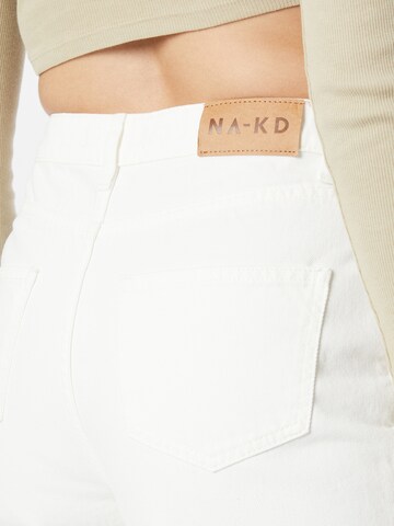 NA-KD - Perna larga Calças de ganga em branco