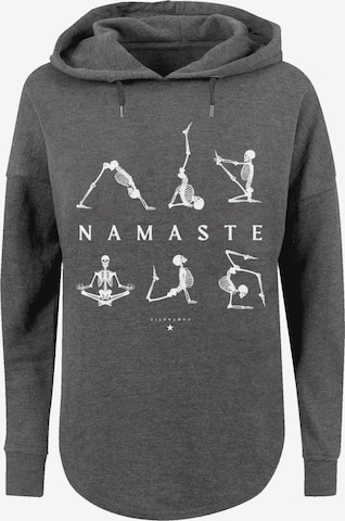 F4NT4STIC Sweatshirt 'Namaste Yoga Skelett Halloween' in Grau: predná strana