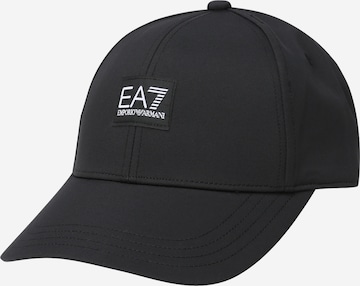 Cappello da baseball di EA7 Emporio Armani in nero: frontale