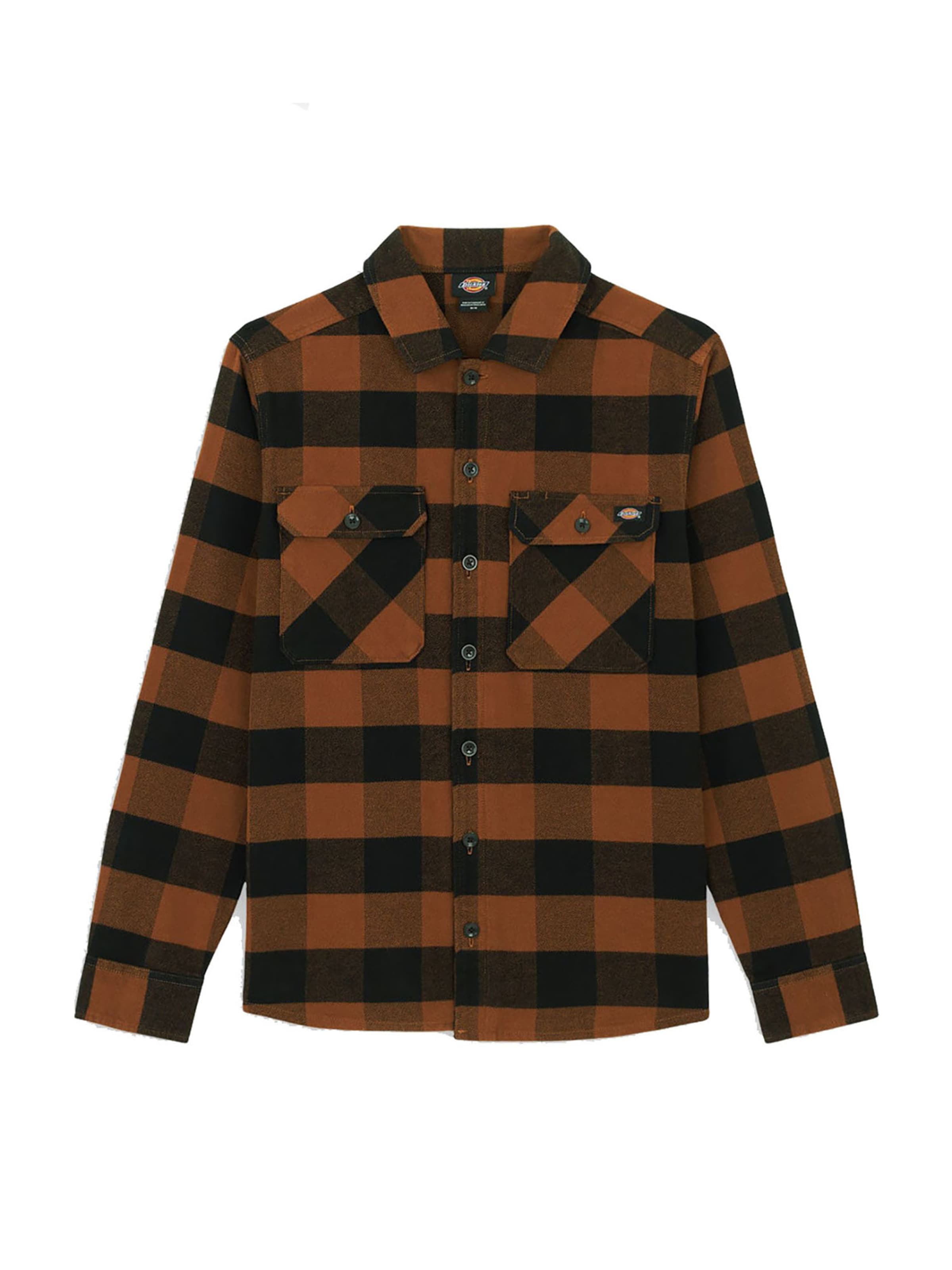 DICKIES Regular fit Button Up Shirt 'Dickies Sacramento' in Brown: front