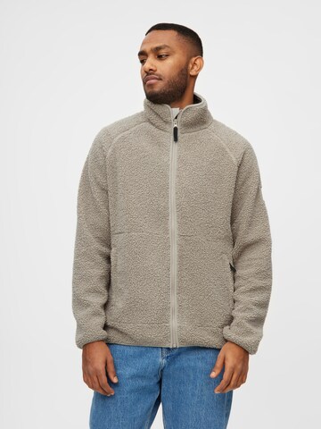 Derbe Fleecejacke 'Kuschelby' in Grau: Vorderseite