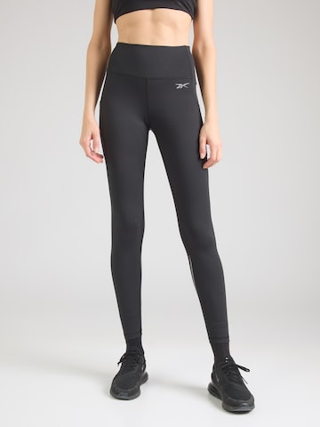 Reebok Skinny Sporthose 'HIGH RISE' in Schwarz: Vorderseite