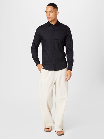 JACK & JONES - Ajuste regular Camisa 'JJEGingham' en negro