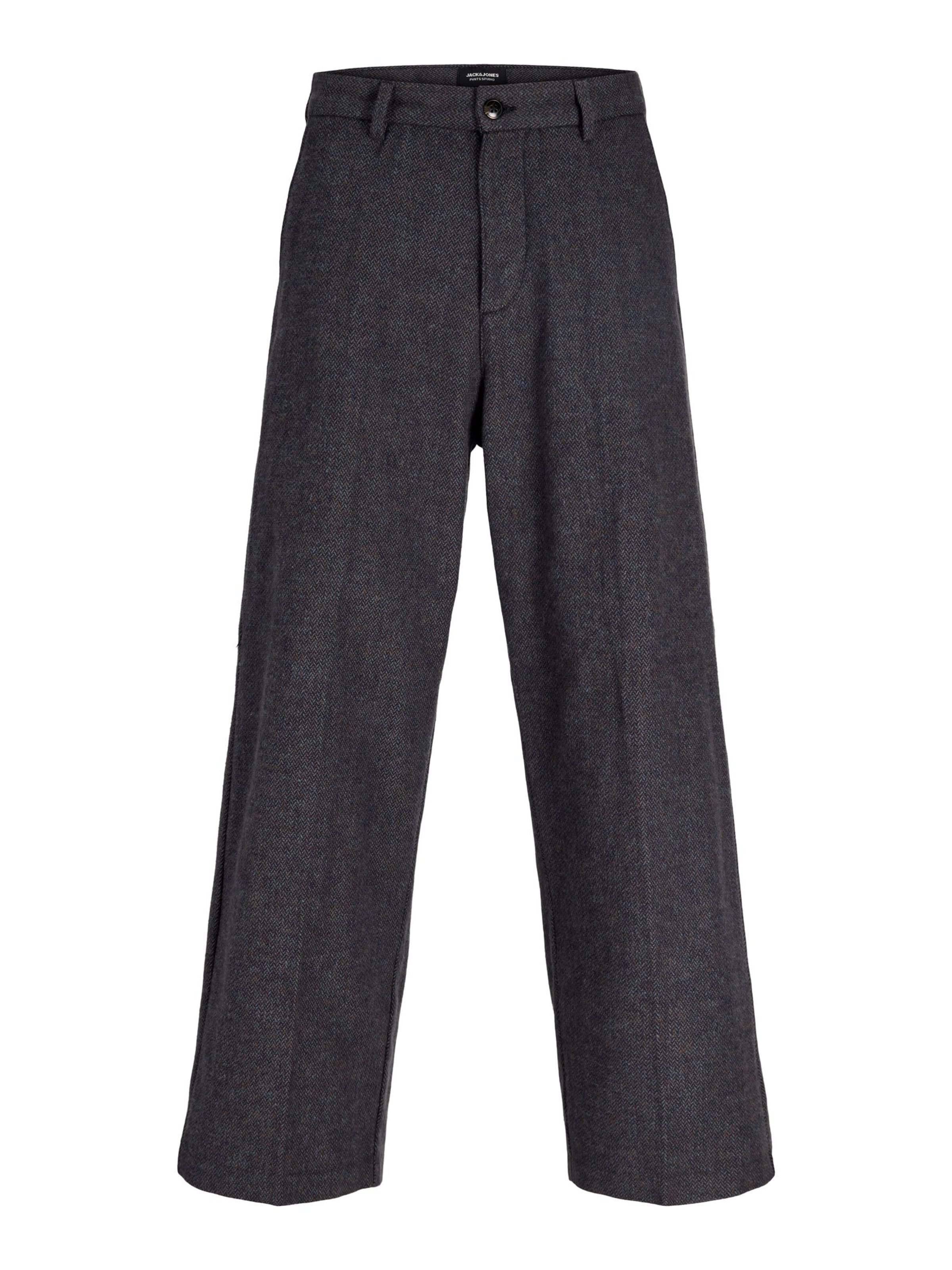 JACK & JONES regular Bukser med fals 'JJ' i grå: forside