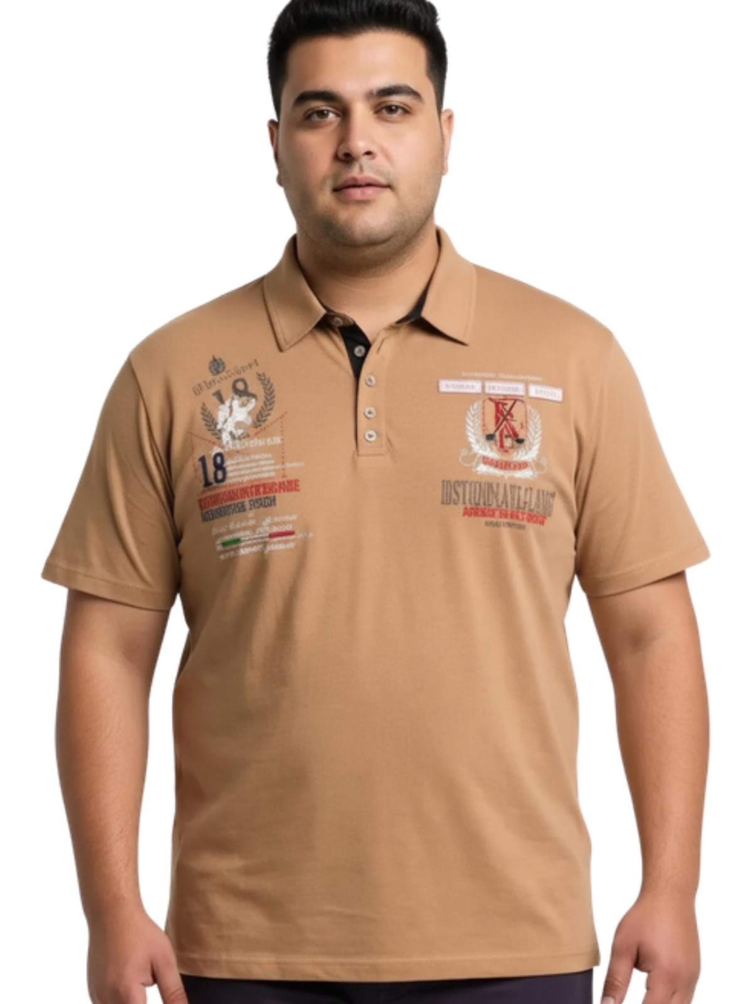 Lavecchia Shirt 'LV-2038 Übergrößen' in Beige: voorkant