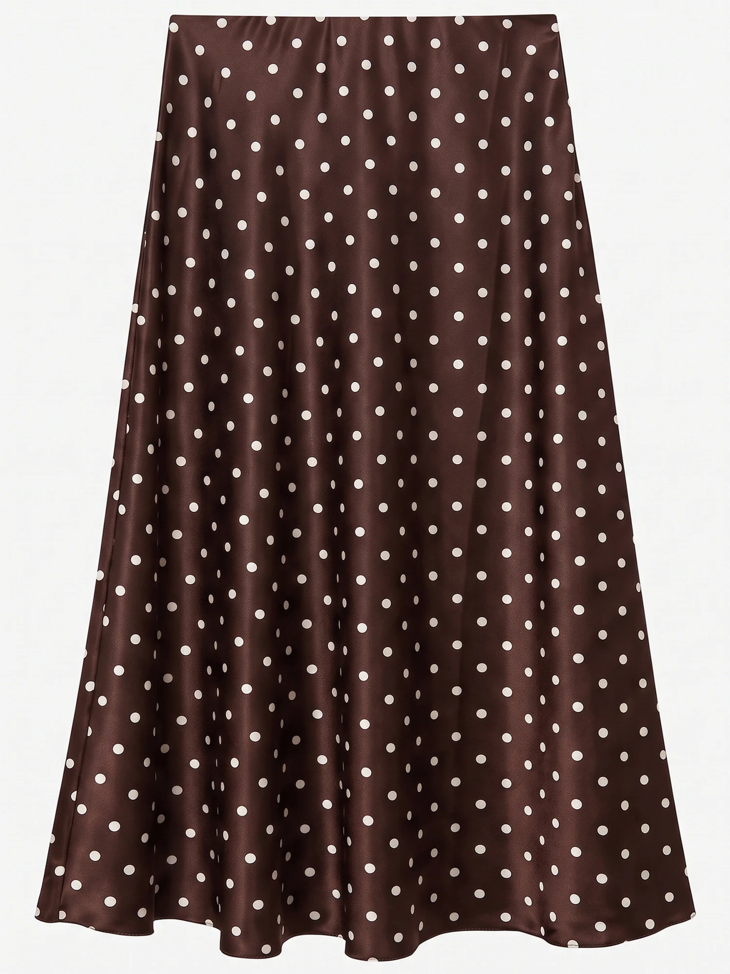 TorWeit Rok 'Women's Polka Dot Elastic Waist Maxi Skirt' in Bruin: voorkant