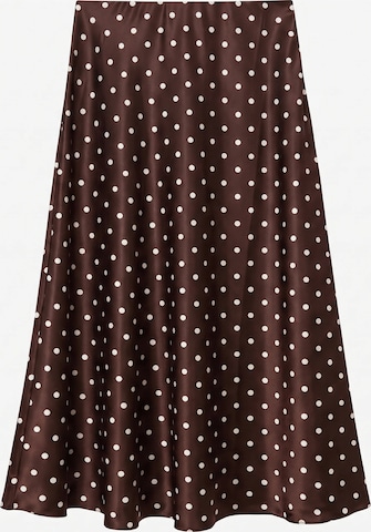 TorWeit Rok 'Women's Polka Dot Elastic Waist Maxi Skirt' in Bruin: voorkant
