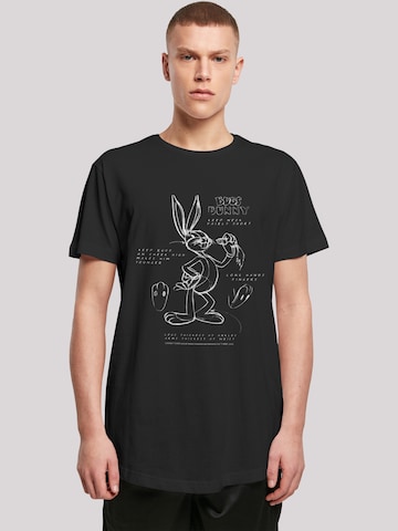 F4NT4STIC T-Shirt 'Looney Tunes ' in Schwarz: Vorderseite