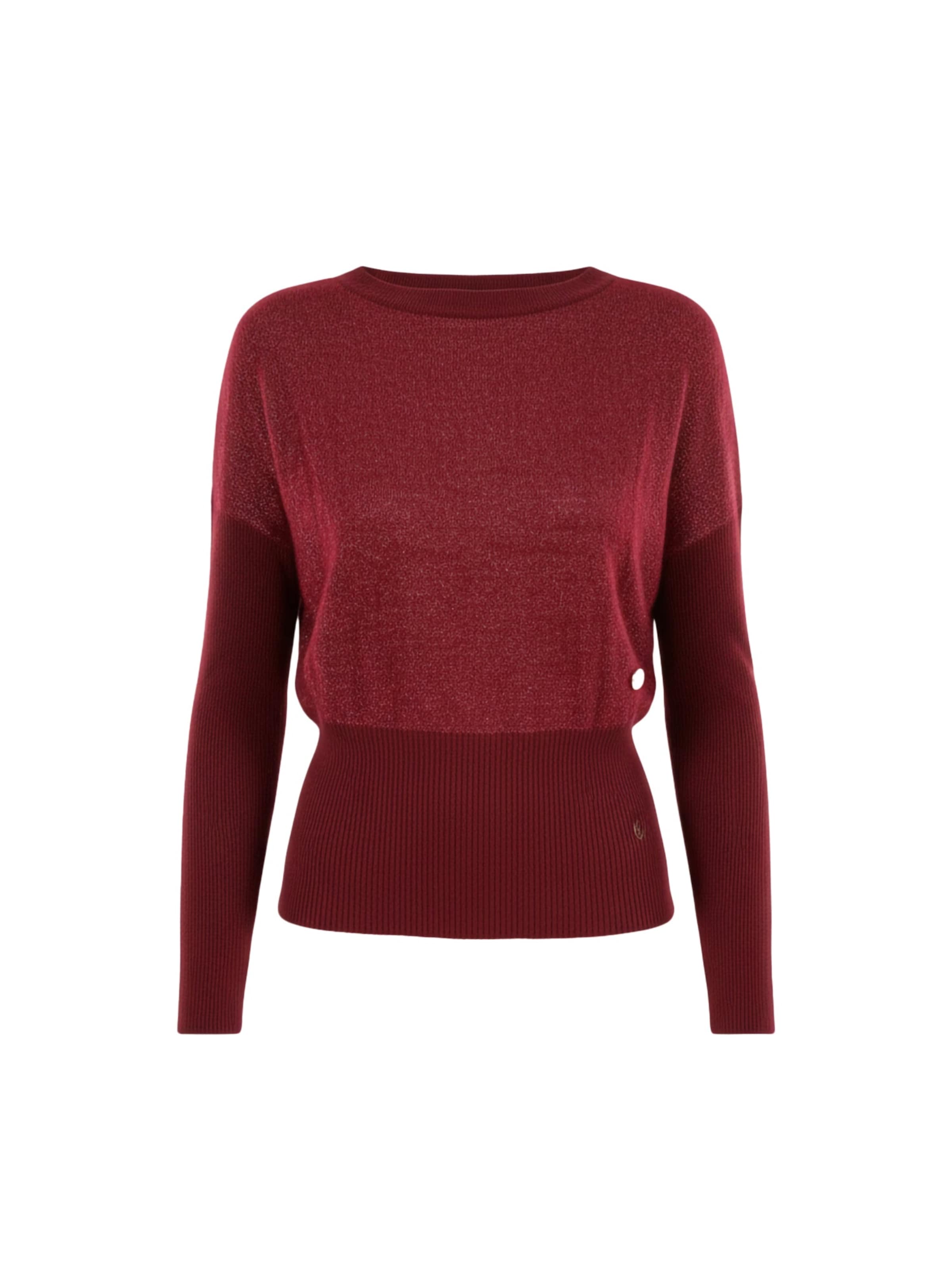 Yes Zee Trui 'Maglia' in de kleur Bordeaux, Productweergave