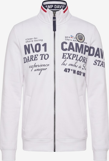 CAMP DAVID Sweatjacke in S in marine / rot / weiß, Produktansicht