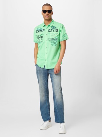 CAMP DAVID Regular fit Button Up Shirt in Green