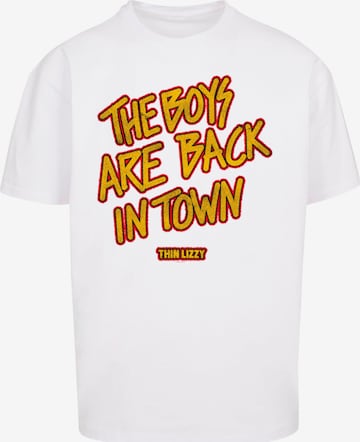 Merchcode Shirt 'Thin Lizzy - The Boys Stacked' in Wit: voorkant