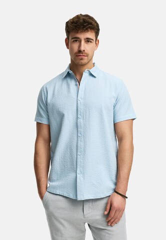 INDICODE JEANS Regular fit Button Up Shirt 'Maribo' in Blue: front