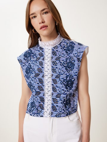 Happiness İstanbul Blouse in Wit: voorkant