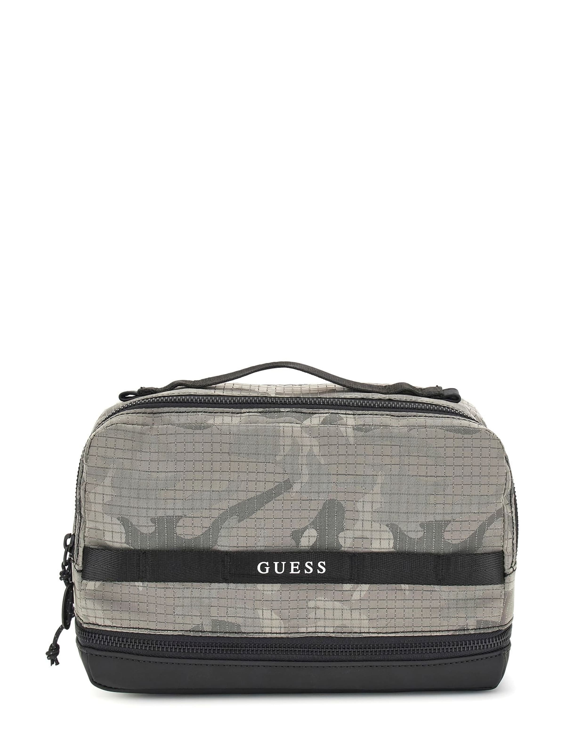 GUESS Toiletry Bag 'Asti' in Grey: front