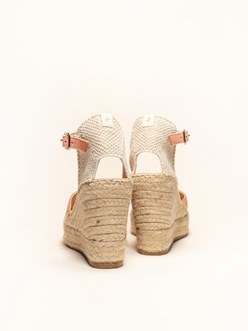 Alhamas Strap sandal 'Alpargata Cuña 10 cm' in Orange