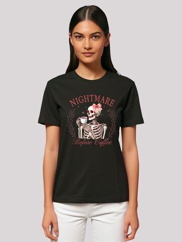 F4NT4STIC Shirt 'Nightmare Before Coffee' in Zwart: voorkant